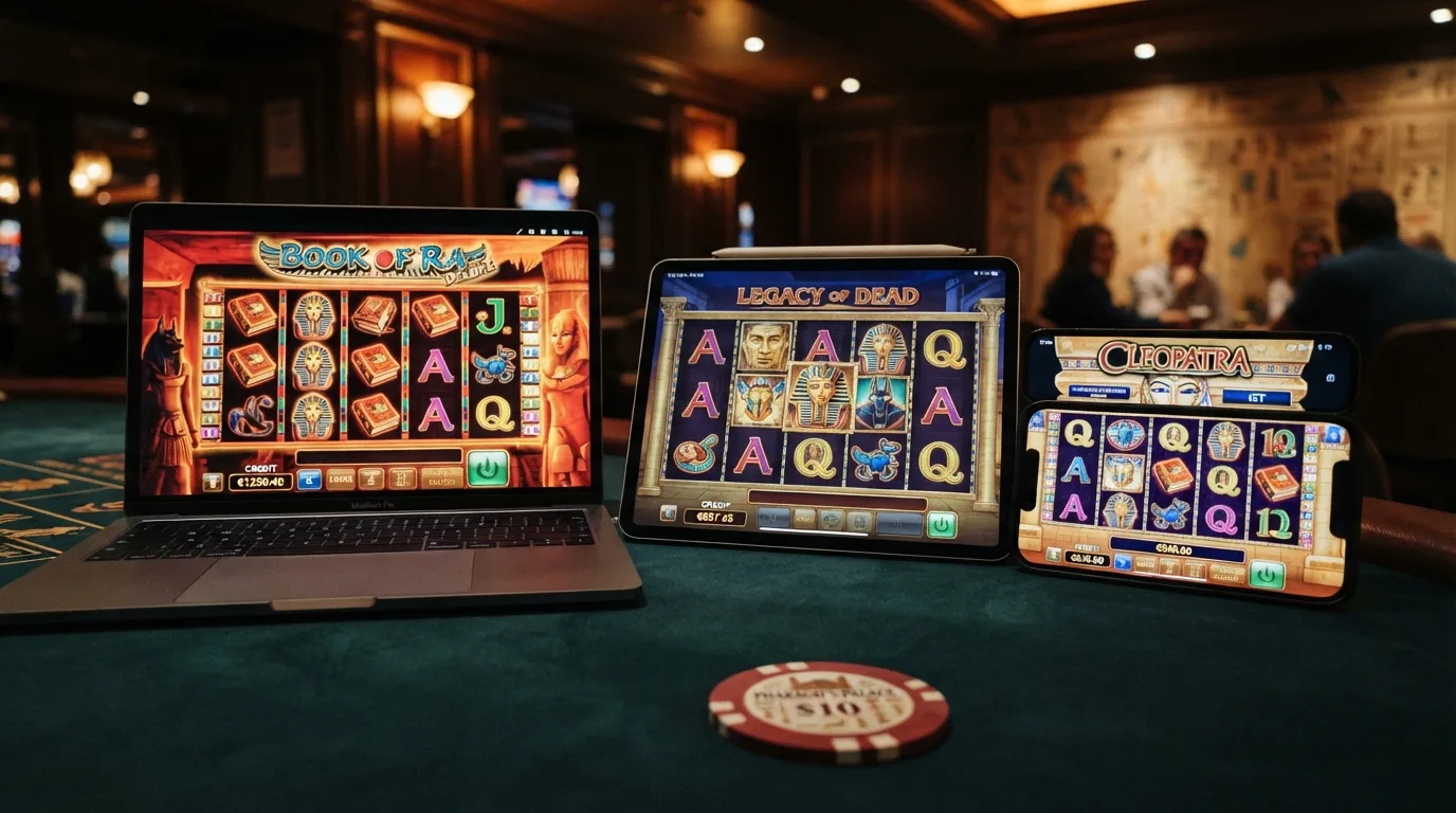 Nebeneinanderstellung von Book of Dead und ähnlichen Ägypten-Slots
