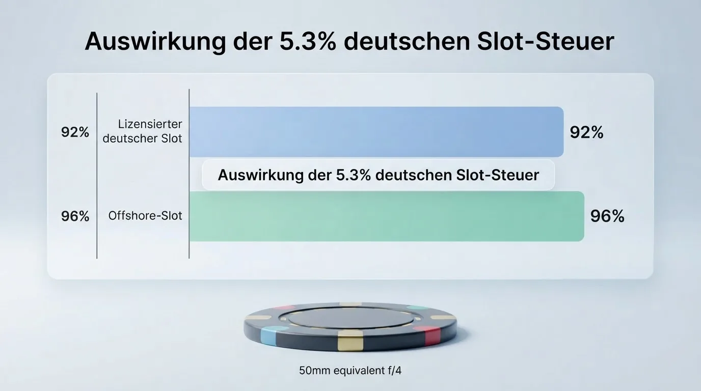 Vergleich: Wie die 5,3-%-Umsatzsteuer die effektive Slot-RTP reduziert