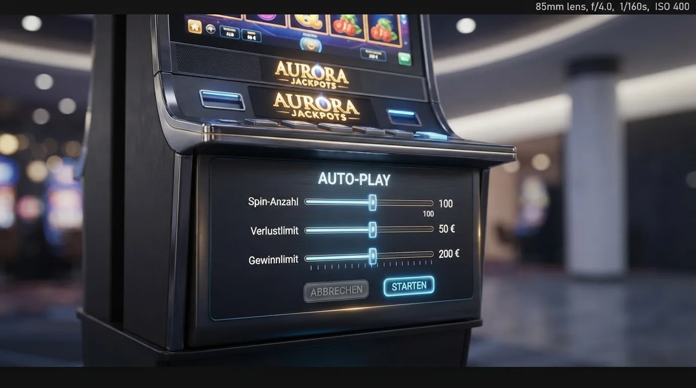 Typisches Autoplay-Einstellungsdialog mit Spin-Anzahl, Verlustlimit und Gewinnlimit sichtbar