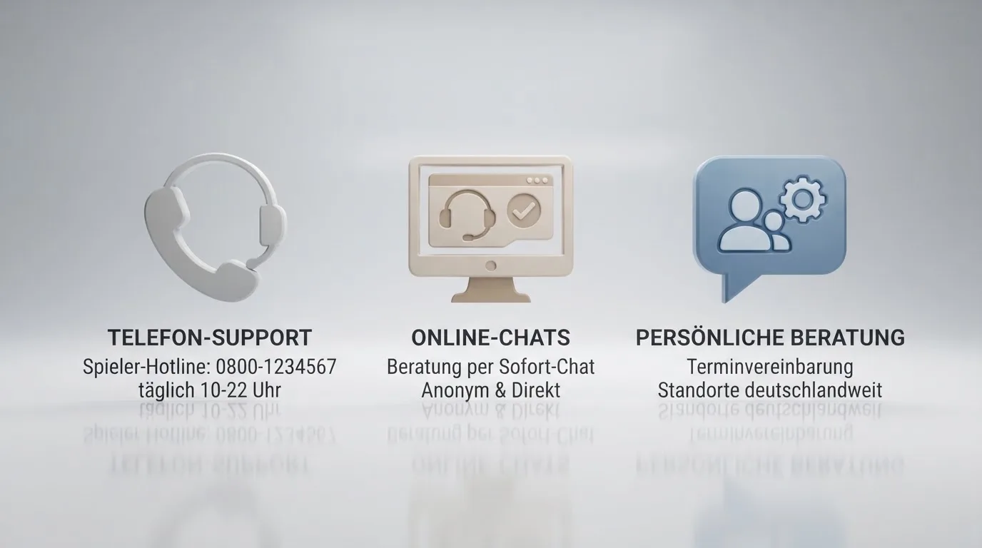 Icon-Set mit Telefonhörer, Monitor und Sprechblase für BIÖG-Hotline, Check-dein-Spiel.de und Suchtberatung