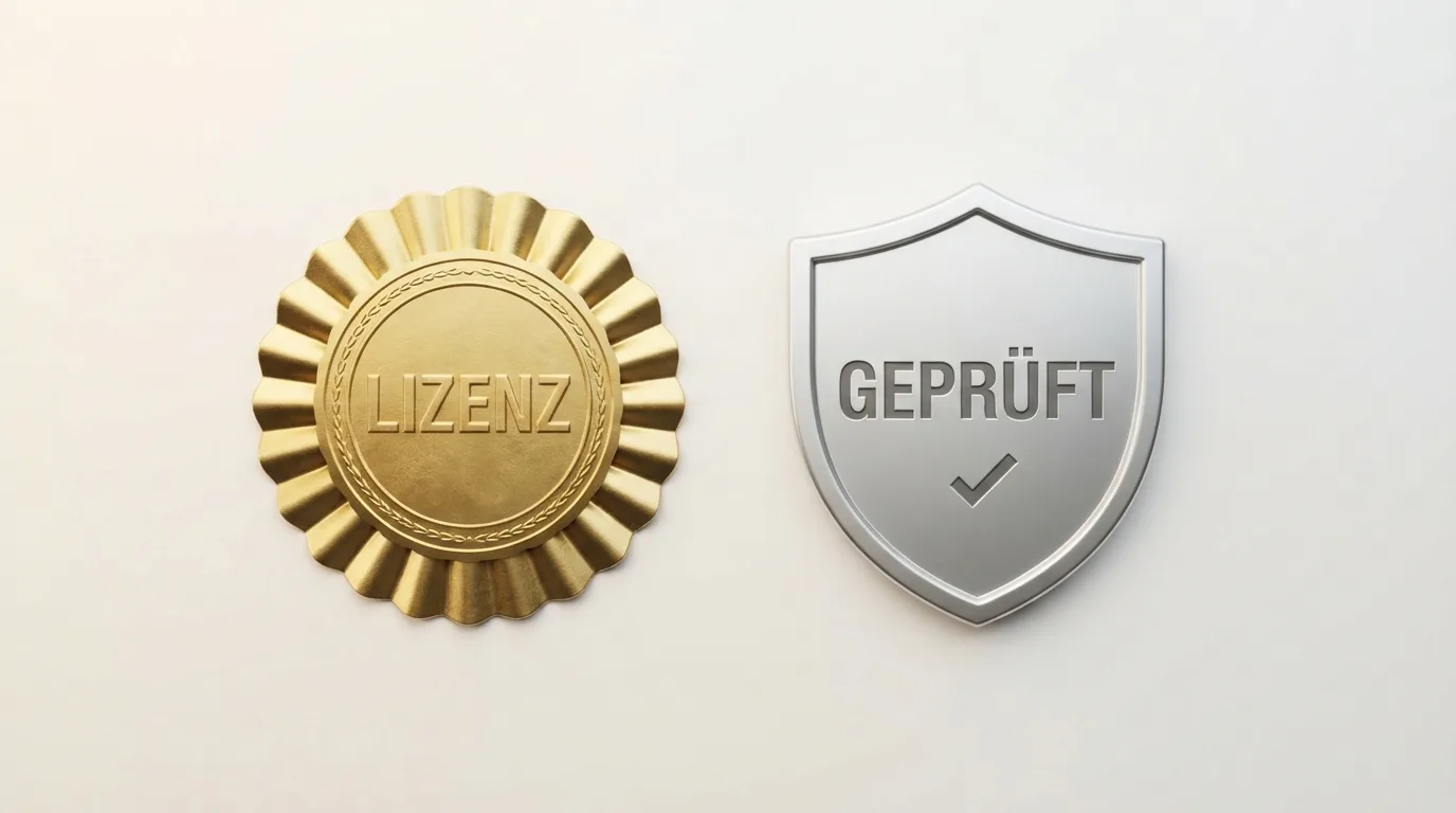 Curaçao-CGA-Siegel und GGL-Logo nebeneinander mit Stichworten zu Unterschieden