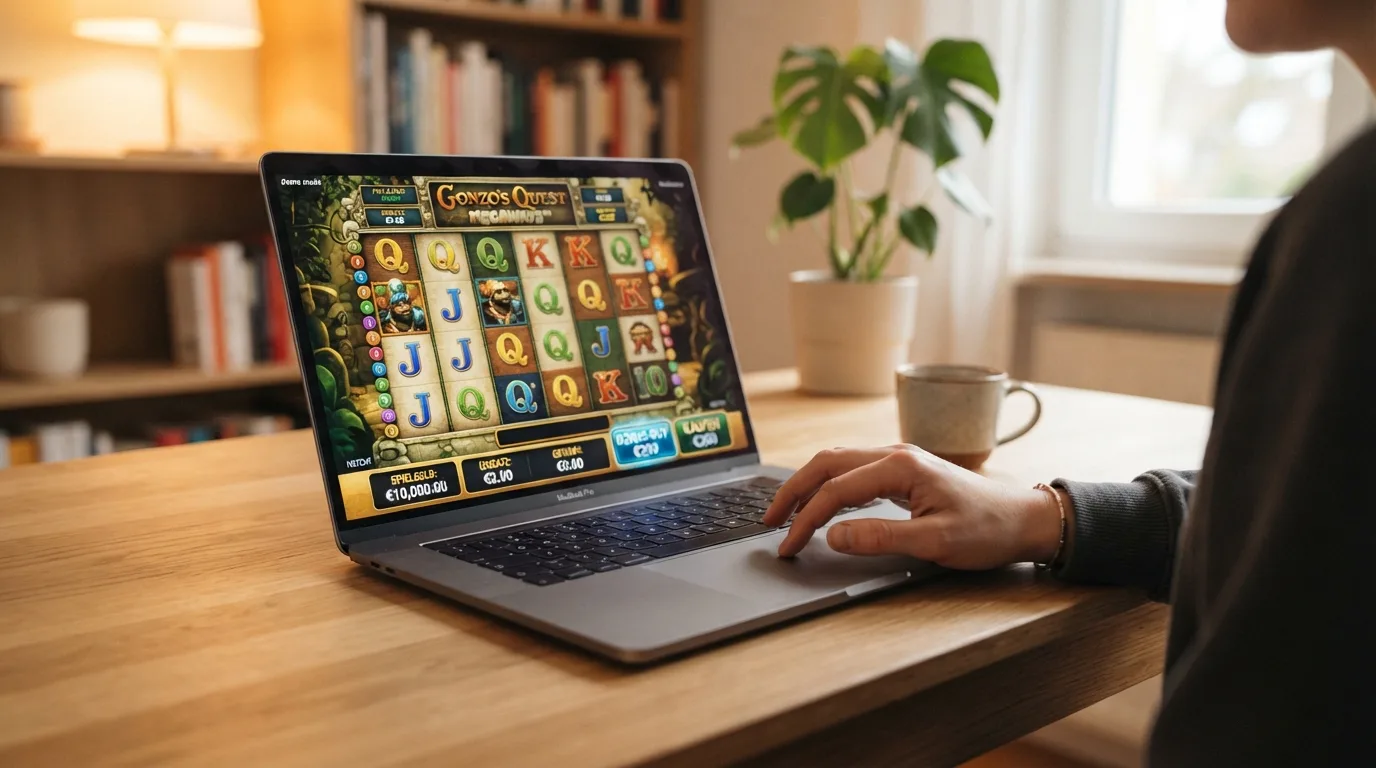 Demo-Oberfläche eines Bonus-Buy-Slots mit Spielgeld-Anzeige