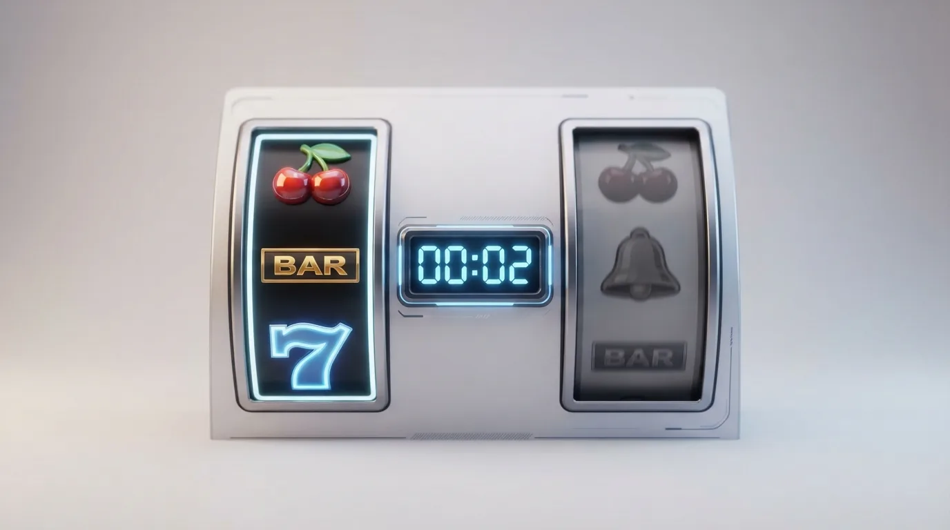 Darstellung des 5-Sekunden-Intervalls zwischen zwei Slot-Runden mit Countdown-Uhr