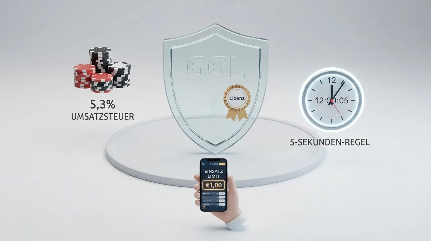 GGL-Logo und schematische Darstellung des deutschen Regulierungssystems