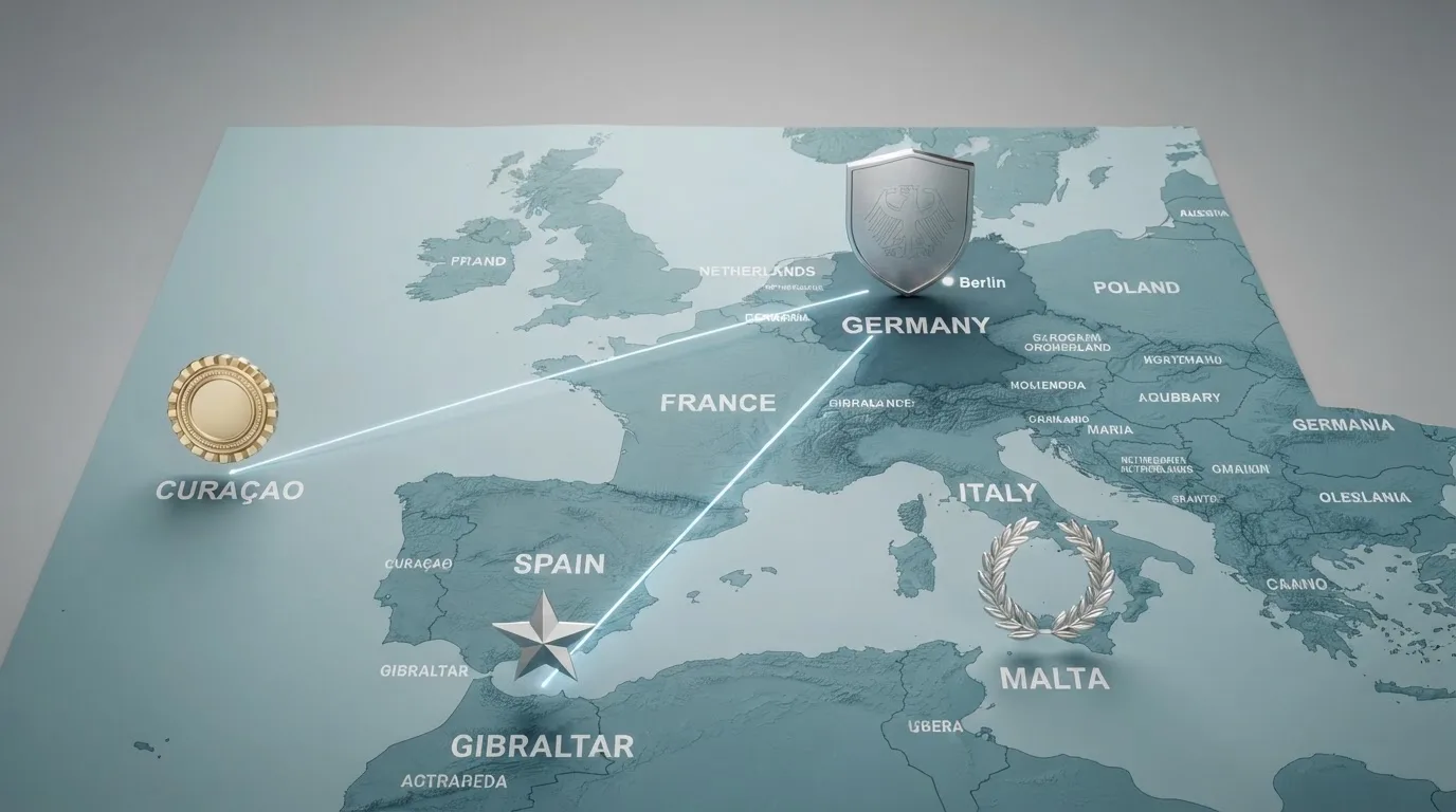 Europakarte mit Lizenzstandorten