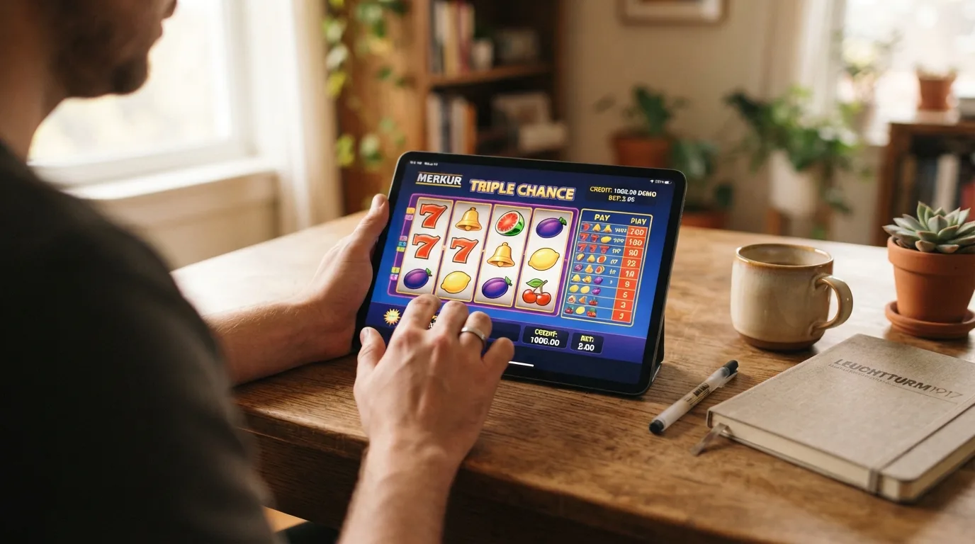 Merkur Slot im Demo-Modus mit Spielgeld-Anzeige