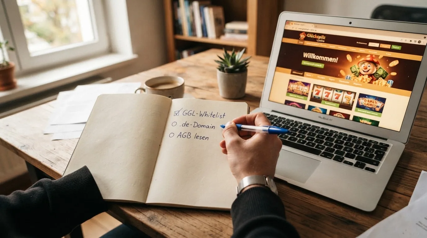 Neue-Casinos-Check: GGL-Whitelist, .de-Domain, AGB-Lesen, Testeinzahlung