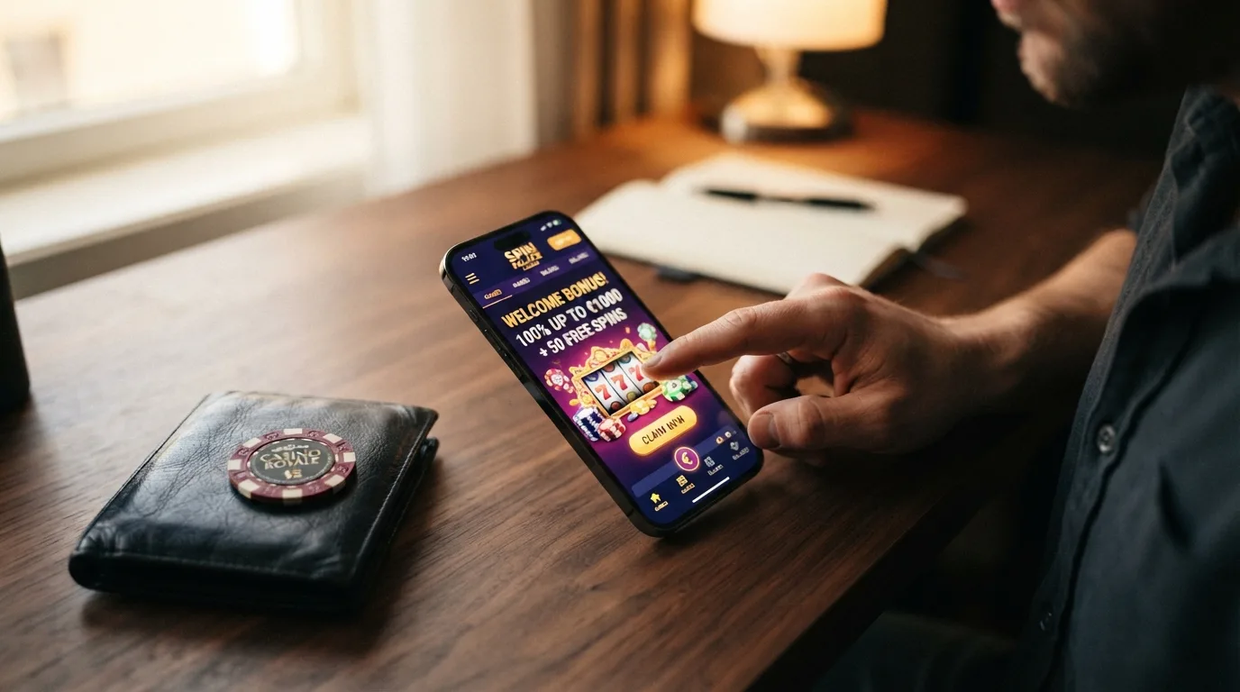 NV Casino Bonus-Seite mit hervorgehobenem Willkommenspaket und Krypto-Zahlungsoptionen