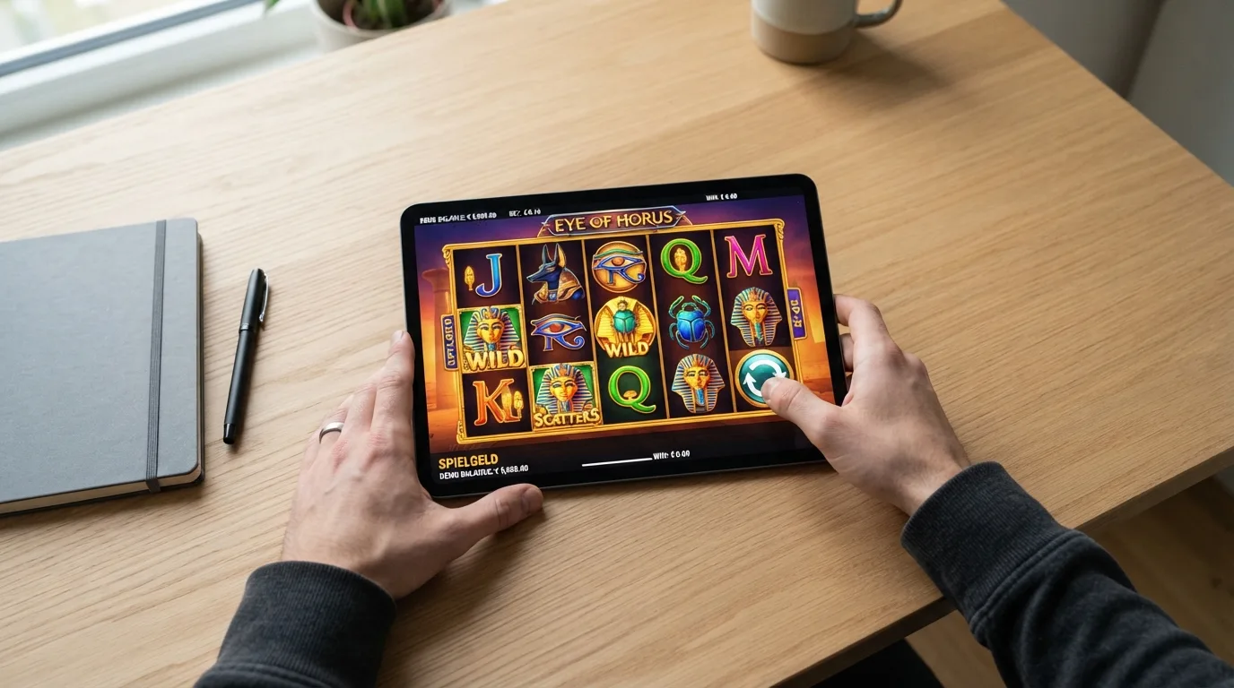 Browser-Demo-Modus mit Spielgeld-Guthaben und identischer Walzen-Mechanik
