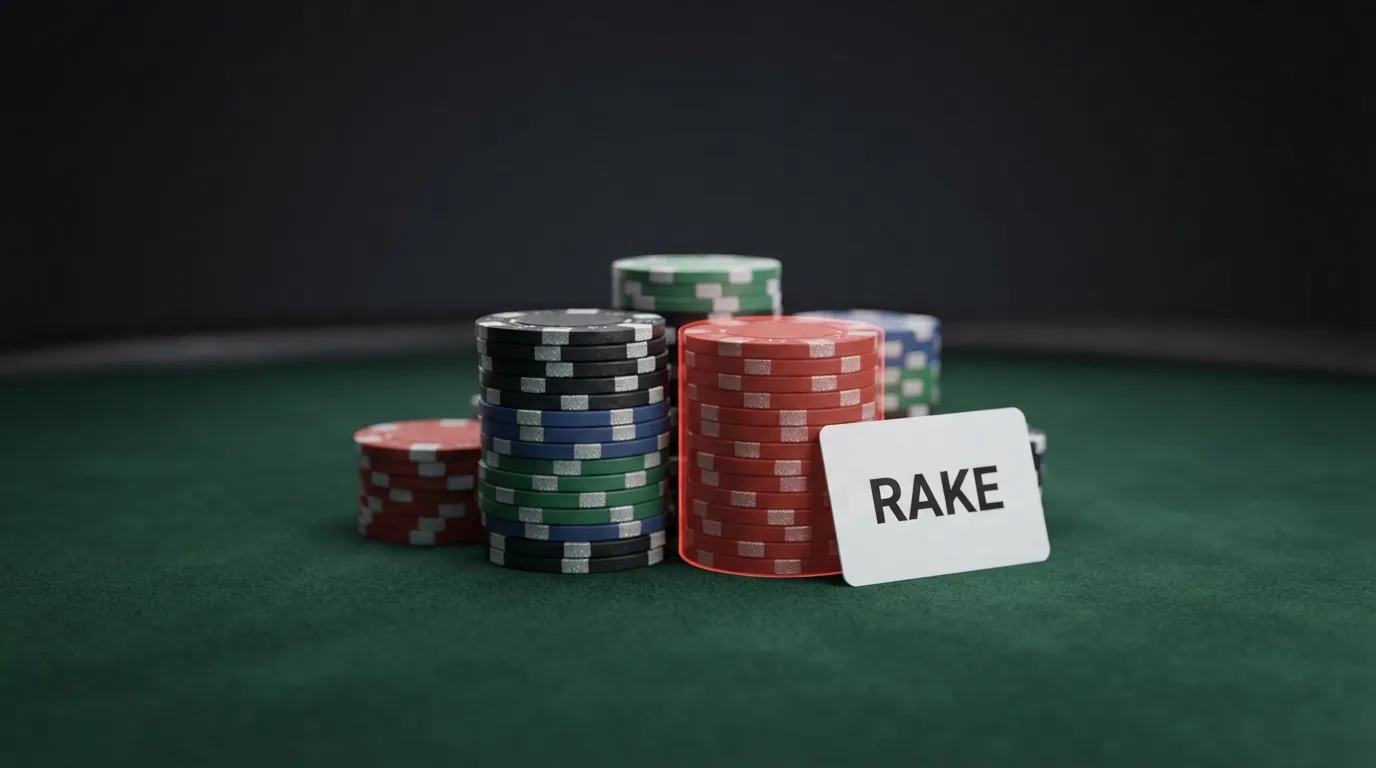 Schaubild: Rake wird vom Pot abgezogen, Auszahlung erfolgt an den Spieler