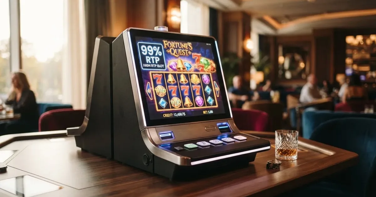 Mehrere Slot-Spielfelder nebeneinander mit hervorgehobenen RTP-Prozentwerten