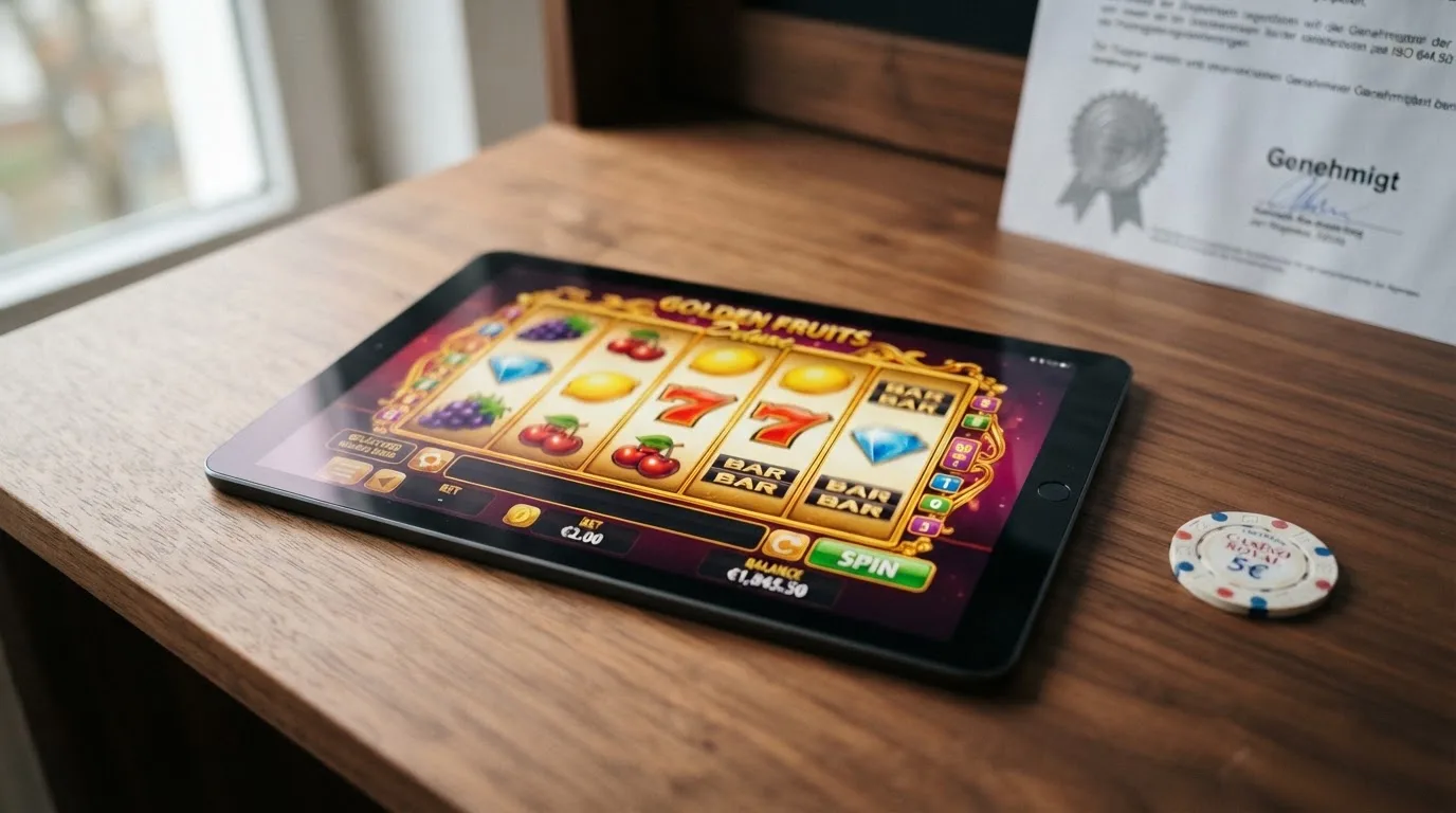 Spielautomat mit sichtbarem Book-of-Dead-Titelbild und Euro-Einsatzanzeige