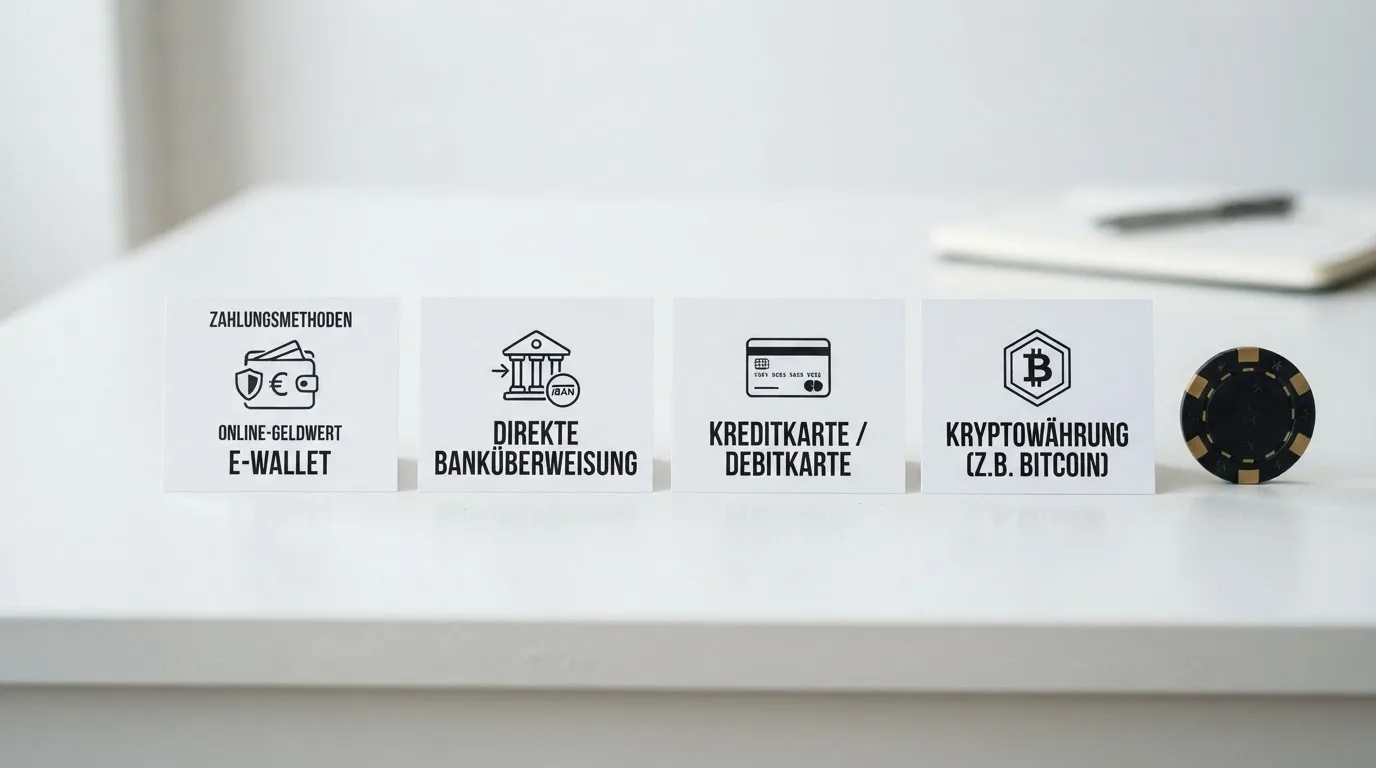 Symbole gängiger Zahlungsmethoden (PayPal, Klarna, Kreditkarte, Überweisung)